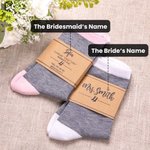 Personalisierte Baumwolle Brautjungfer Socken mitTags Hochzeit Geschenke