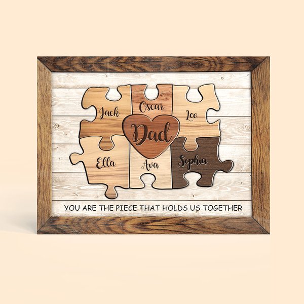 Rustic Puzzle Piece Sign Canvas Prints Frame