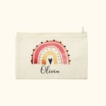 Personalized Canvas Rainbow Pencil Case with Name for School Stationery
