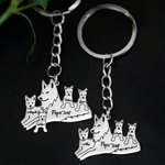 Personalisierte Mama Wolf Keychain mit 1-8 Namen Geschenk für Mutter