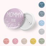 Personalized Baby Shower Badge Pins Mommy to be Button 5 PCS