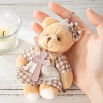 Porte-clés d'Ours en Peluche Personnalisé avec Nom Cadeau de Fête Prénatale pour Bébé Fille Garçon