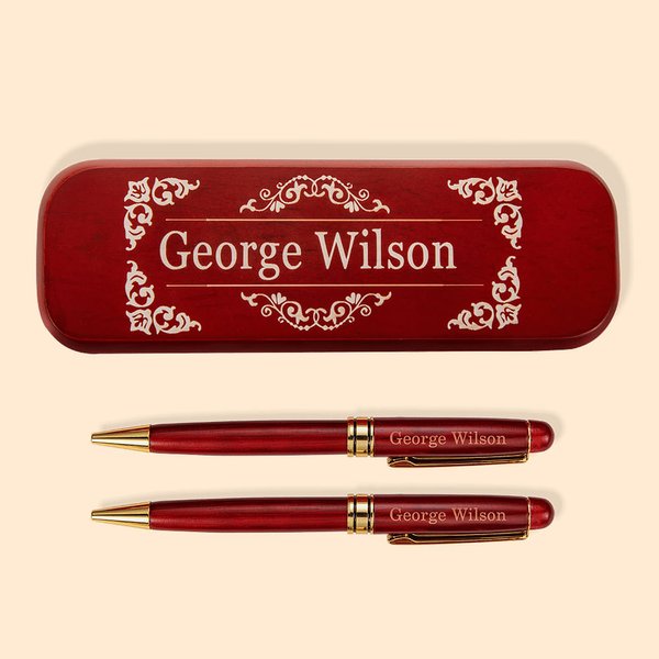 Personalized Ballpoint Pen & Case Sets with Engraved Name