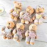 Porte-clés d'Ours en Peluche Personnalisé avec Nom Cadeau de Fête Prénatale pour Bébé Fille Garçon