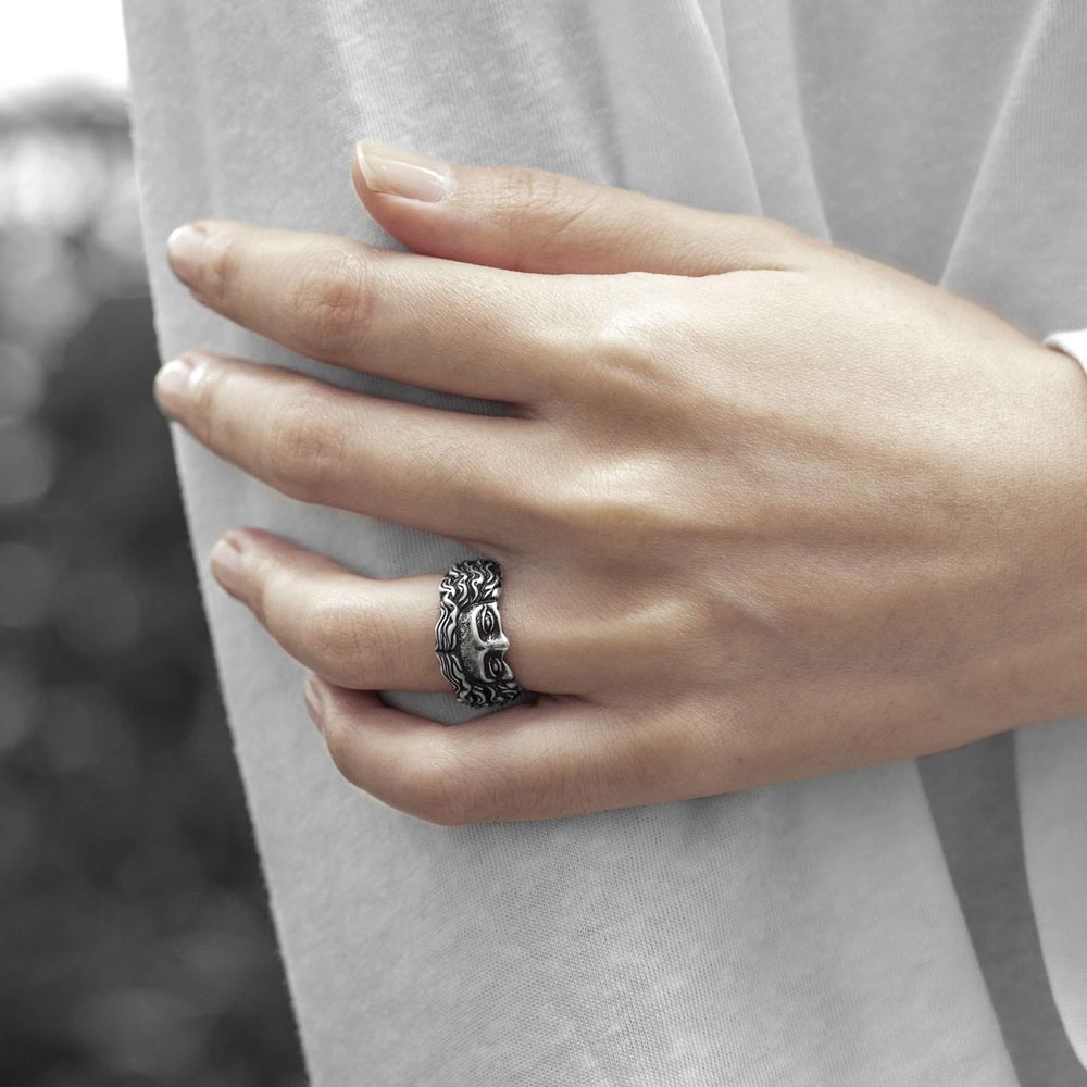 Venus De Milo Eyes Ring, Greek Mythologic Jewellery, Sterling Silver 925, Ancient Greek Ring with Inside Engraving