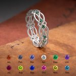 Personalized Celtic Ring with Birthstone
