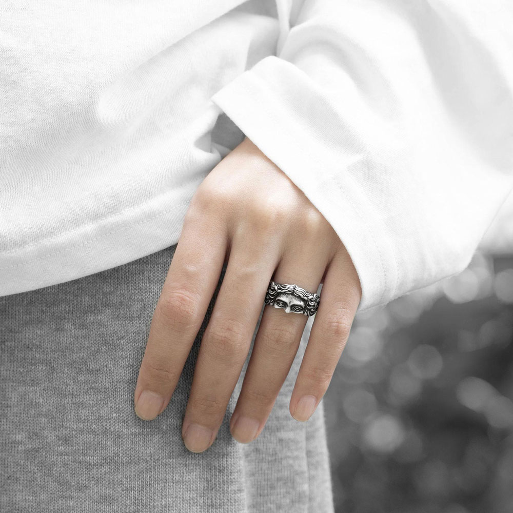 Discover Venus De Milo Eyes Ring, Greek Mythologic Jewellery, Sterling Silver 925, Ancient Greek Ring with Inside Engraving