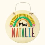 Gepersonaliseerde ronde leraar naambord cadeau voor leraren terug naar school