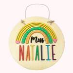 Personalized Round Teacher Name Sign Gift for Teachers Back to School