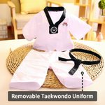 Orso di peluche personalizzato con uniforme da taekwondo
