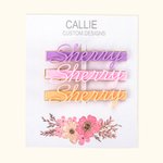 Juego de 3 pinzas acrílicas personalizadas con nombre