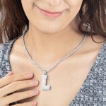 Collier Personnalisé avec Initiale et Nom Bijou de Sport en Acier Inoxydable Cadeau Anniversaire pour Amoureux de Sport