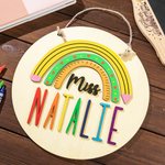 Gepersonaliseerde ronde leraar naambord cadeau voor leraren terug naar school