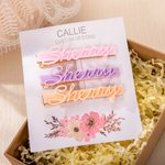 Juego de 3 pinzas acrílicas personalizadas con nombre