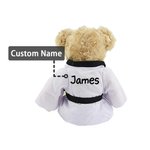 Orso di peluche personalizzato con uniforme da taekwondo