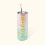 Personalisierte 20 OZ Edelstahl Gradient Farbe Becher mit Deckel und Strohhalme