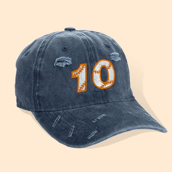 Personalized Vintage Embroidery Baseball Cap with Number for Women Girls