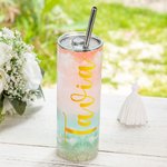 Personalisierte 20 OZ Edelstahl Gradient Farbe Becher mit Deckel und Strohhalme