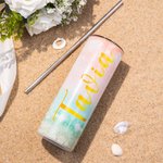 Personalisierte 20 OZ Edelstahl Gradient Farbe Becher mit Deckel und Strohhalme