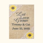 Personalized Sunflower and Lace Kraft Paper Seed Packets Wedding Favors 10 PCS