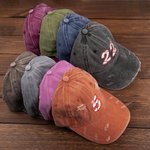 Personalisierte Vintage-Stickerei Baseballmütze mit Nummer für Frauen Mädchen