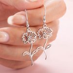 Gepersonaliseerde geboorte bloem bengelen oorbellen Gifts for Her