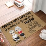 Personalized There's No Place Like Home Doormat Couple Theme Home Decoration Housewarming Birthday Gift for Grandpa Grandma