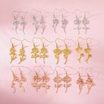 Gepersonaliseerde geboorte bloem bengelen oorbellen Gifts for Her