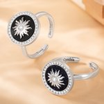 Personalized Sun Pattern Gemstone Anxiety Ring