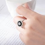 Personalized Sun Pattern Gemstone Anxiety Ring