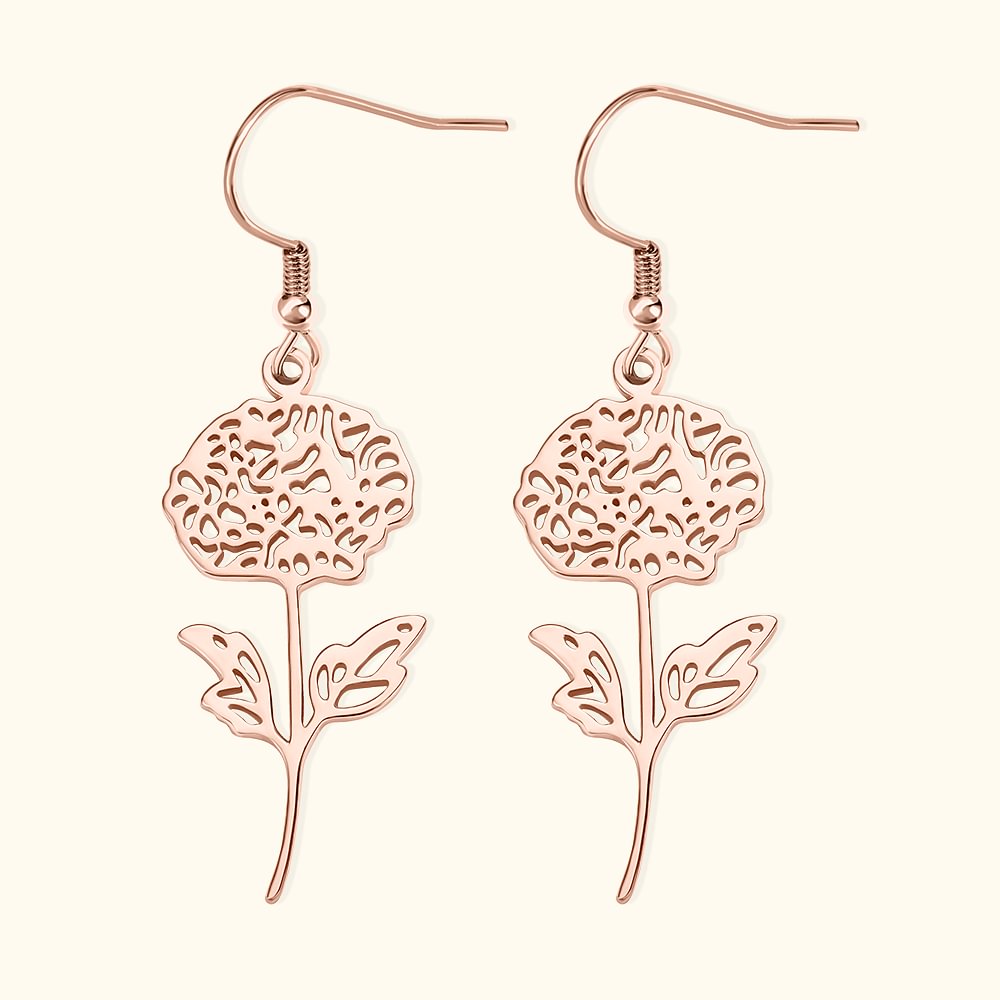 Orecchini pendenti personalizzati con fiori di nascita Regali per lei