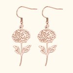 Gepersonaliseerde geboorte bloem bengelen oorbellen Gifts for Her