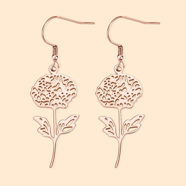 Gepersonaliseerde geboorte bloem bengelen oorbellen Gifts for Her