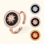 Personalized Sun Pattern Gemstone Anxiety Ring