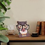 Porte-lunettes Hibou en Bois avec Nom Personnalisé Cadeau pour Bureau