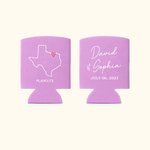 Personalized US State Map Beer Can Cooler for Wedding