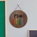 Gepersonaliseerde ronde leraar naambord cadeau voor leraren terug naar school