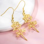 Gepersonaliseerde geboorte bloem bengelen oorbellen Gifts for Her