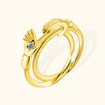 Personalized Fede Ring with Birthstone Gift for Her