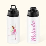 Botella de agua de acero inoxidable de calidad alimentaria con asa y nombre Personalizada Ballet Girl 20oz Regalo de cumpleaños de vuelta al cole para