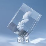 Regalo di cristallo cubo personalizzato con foto 3D incise per una persona cara Regalo di anniversario