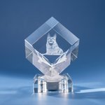 Regalo personalizzato in cristallo cubo inciso con foto 3D per la persona amata