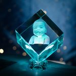 Regalo di cristallo cubo personalizzato con foto 3D incise per una persona cara Regalo di anniversario
