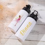 Botella de agua de acero inoxidable de calidad alimentaria con asa y nombre Personalizada Ballet Girl 20oz Regalo de cumpleaños de vuelta al cole para