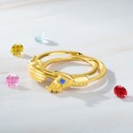 Personalized Fede Ring with Birthstone Gift for Her