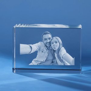 Personalisierte 3D Kristall Foto graviert Geschenk für Papa Mama