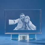 Personalized 3D Crystal Photo Engraved Gift for Dad Mom