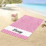 Personalized Striped Beach Towel with Name Skin-Friendly