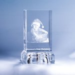 Personalized Baby's First Christmas 3D Engraved Photo Crystal