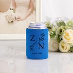 Personalisierter Weicher Elastischer Bier Dosenkühler mit Geburtsblumen Datum und Namen Geschenk für Hochzeit Party Geburtstag